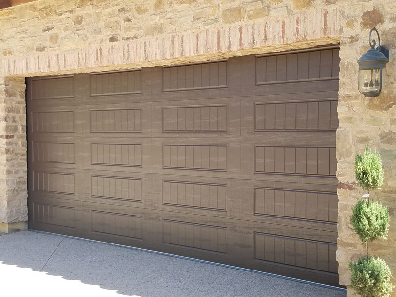 residential brown garage door