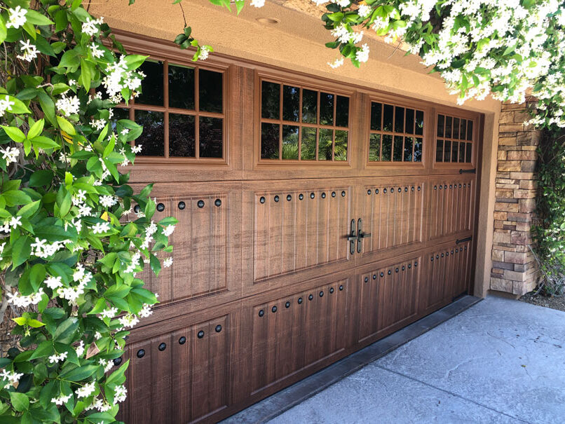 residential wooden garage door