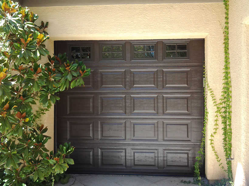 residential brown garage door